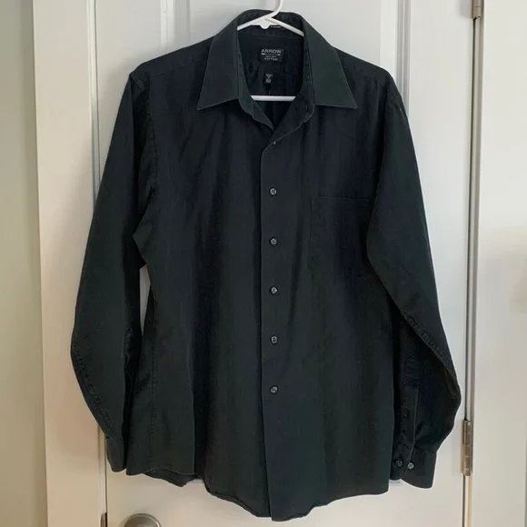 arrow wrinkle free dress shirts Arrow USA Wrinkle Free Men's Button Up Dress Shirt Size 32/33 Tall -Us Military Steals and Surplus